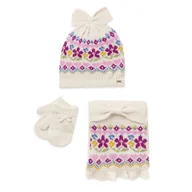 Czapki dla dzieci - Zestaw czapka, szalik i rękawiczki Mayoral 10.536 Écru - miniaturka - grafika 1