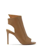 Botki damskie - Botki peep toe z odkrytymi palcami i piętą - miniaturka - grafika 1