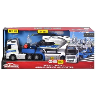 Zestaw policyjny Majorette Grand Volvo ciężarówka + helikopter 35 cm - Samoloty i helikoptery - miniaturka - grafika 1