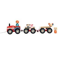 Zabawki zręcznościowe - Drewniany Ciągnik Z Przyczepami Egmont Toys - miniaturka - grafika 1