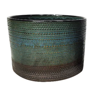 Osłonka ceramiczna Tresillo S 12 cm zielony - Donice - miniaturka - grafika 1