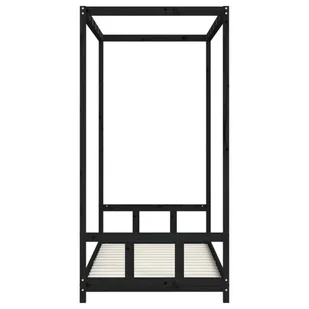 Rama łóżka dziecięcego, czarna, 90x190 cm, drewno sosnowe Lumarko! - Łóżeczka i kojce - miniaturka - grafika 6