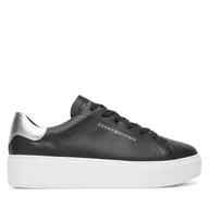 Sneakersy damskie - Sneakersy Tommy Hilfiger Essential Platform Court Sneaker FW0FW08756 Czarny - miniaturka - grafika 1