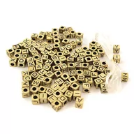 Scrapbooking - Koraliki do rękodzieła LITERKI - złote 124 szt. - miniaturka - grafika 1