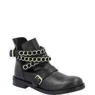 Botki damskie - TWINSET Skórzane botki - miniaturka - grafika 1