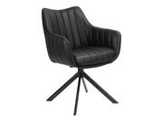 Krzesła - Krzesło do jadalni obrotowe AZALIA czarne skóra syntetyczna SIGNAL - miniaturka - grafika 1