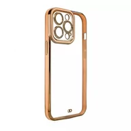 Etui i futerały do telefonów - Fashion Case etui do iPhone 13 Pro żelowy pokrowiec ze złotą ramką złoty - miniaturka - grafika 1