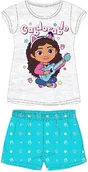 Piżamy dla dziewczynek - Dziewczęca piżama z krótkim rękawem i szortami Koci Domek Gabi Szara - miniaturka - grafika 1