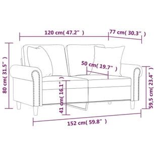 2-osobowa sofa z poduszkami, jasnoszara, 120 cm, aksamit Lumarko! - Sofy i kanapy - miniaturka - grafika 9