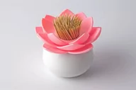 Pojemniki kuchenne - Qualy Pojemnik na wykałaczki Lotus 10156-WH-PK - miniaturka - grafika 1