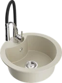 Zlewozmywaki z baterią - Mexen Diego zlewozmywak granitowy 1-komorowy z baterią kuchenną Aster, beżowy - 6512-69-73450-07 - miniaturka - grafika 1