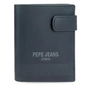 Pepe Jeans Głęboki pionowy portfel zamykany na kliknięcie niebieski 8,5x10,5x1 cm Skóra by Joumma Bags, Niebieski, Talla única, Pionowy portfel na zatrzask - Portfele - miniaturka - grafika 1