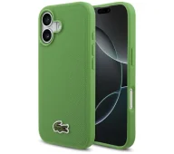 Etui i futerały do telefonów - Lacoste Iconic Petit Pique Woven Logo MagSafe do iPhone 17 zielony - miniaturka - grafika 1