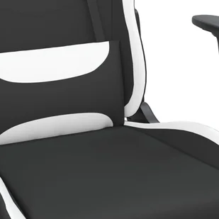 Lumarko Obrotowy fotel gamingowy z podnóżkiem, czarno-biały, tkanina - Fotele gamingowe - miniaturka - grafika 8