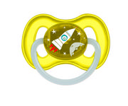Smoczki uspokajające - Canpol babies Babies, Smoczek uspokajający, kauczukowy, 0-6 m, Kosmiczny Żółty - miniaturka - grafika 1