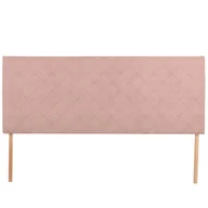 Meble modułowe i akcesoria - Wezgłowie tapicerowane do łóżka 160 x 60 cm w kolorze różowym z nóżkami – pikowane wezgłowie z przeszyciami, z tkaniny welurowej - miniaturka - grafika 1