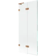 Parawany nawannowe - Mexen Lunar L parawan nawannowy 2-skrzydłowy lewy 80 x 150 cm, transparent, miedź szczotkowana - 897L-080-100-65-00-L - miniaturka - grafika 1