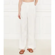 Spodnie damskie - Tommy Hilfiger Spodnie flare fit z dodatkiem lnu - miniaturka - grafika 1