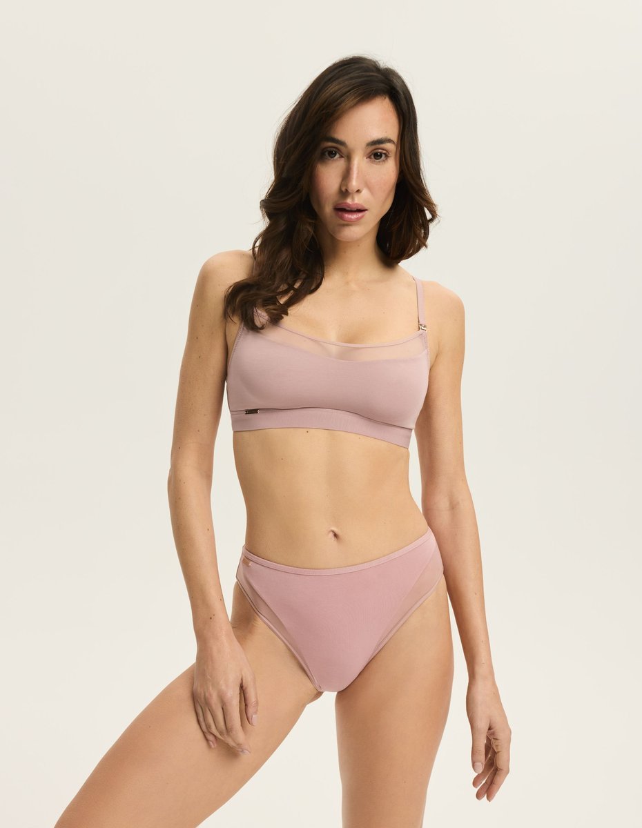 Majtki z wysokim stanem Blissy Esotiq brudny róż XL