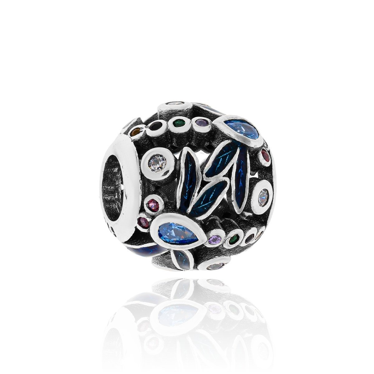 Srebrna zawieszka do bransoletki charms ważka z cyrkoniami pr. 925