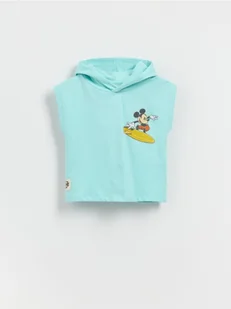 Reserved - Bawełniany t-shirt Mickey Mouse - miętowy - Bluzki dla niemowląt - miniaturka - grafika 1