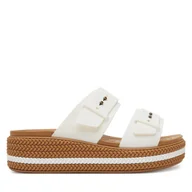 Klapki i japonki damskie - Klapki Crocs Brooklyn Woven Buckle 209978 Biały - miniaturka - grafika 1