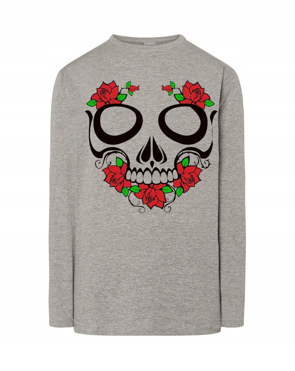 Longsleeve fajny nadruk kolorowa CZASZKA r.4XL