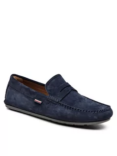 Mokasyny męskie - Tommy Hilfiger Mokasyny Classic Suede Penny Loafer FM0FM02725 Granatowy - grafika 1