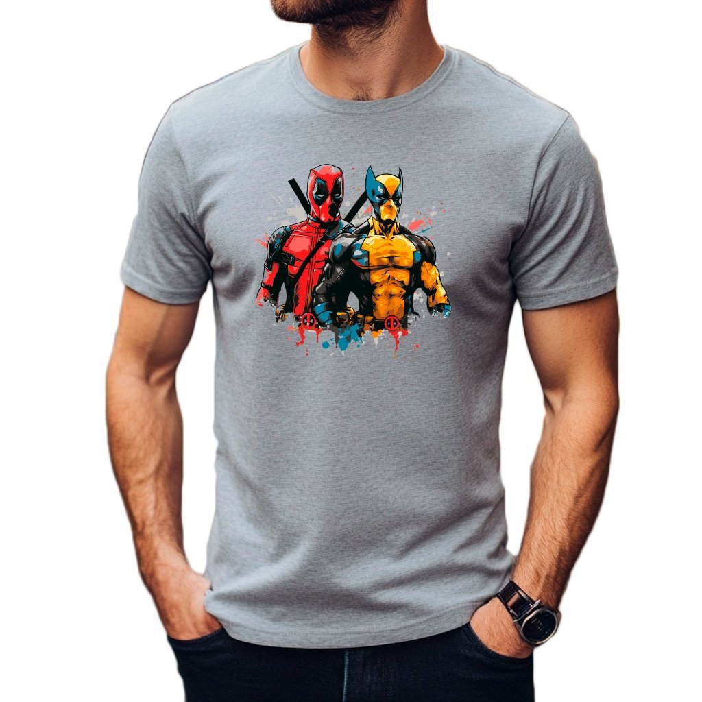 Nowoczesna Koszulka T-Shirt ''Deadpool i Wolverine'' Bawełna XL