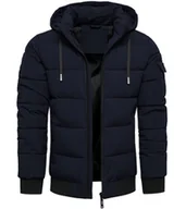 Kurtki męskie - Kurtka męska ocieplana z odczepianym kapturem granatowa Recea - miniaturka - grafika 1