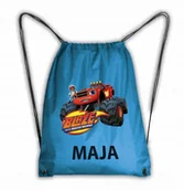 Plecaki worki - Niebieski Worek Plecak Szkolny Blaze Mega Maszyny - miniaturka - grafika 1