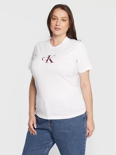 Koszulki i topy damskie - Calvin Klein Jeans Plus T-Shirt J20J217518 Biały Regular Fit - grafika 1