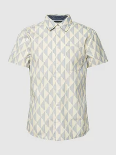 Koszule męskie - Koszula casualowa o kroju slim fit ze wzorem na całej powierzchni model ‘RHOMBUS’ - grafika 1