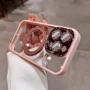 TEMU Luksusowe etui z przezroczystą powłoką do bezprzewodowego ładowania, twarde etui na telefon do iPhone', 15, 14, 13, 12 11, z ochroną obiektywu, - Inne - miniaturka - grafika 1