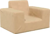 Łóżka dla dzieci i młodzieży - Sofa dziecięca, kremowa, miękki plusz - miniaturka - grafika 1