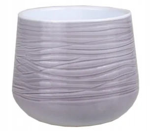 Osłonka ceramiczna na kwiaty szara 15 x 11,5 cm - Donice - miniaturka - grafika 1