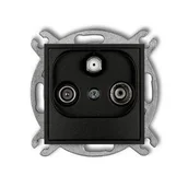 Gniazdka elektryczne - Karlik Gniazdo antenowae RTV + SAT MINI Czarny 12MGST - miniaturka - grafika 1