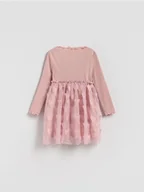 Sukienki i spódniczki dla dziewczynek - Reserved - Sukienka z tiulem - brudny róż - miniaturka - grafika 1