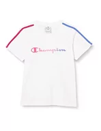 Koszulki dla dziewczynek - Champion Koszulka dziewczęca Color Block, biały, 7-8 Lata - miniaturka - grafika 1