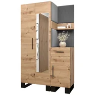 Meble do przedpokoju - Garderoba szafa z lustrem komoda z panelami tapicerowanymi meble do przedpokoju na wysokich nogach ARTIN 16 dąb artisan - miniaturka - grafika 1