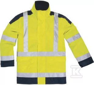 Delta Plus Kurtka ostrzegawcza ocieplana z poliestru Oxford powlekanego poliuretanem kl. 3 kol.żółty fluo-granatowy roz. L CORP EASYVJMGT EASYVJMGT - Odzież robocza - miniaturka - grafika 1