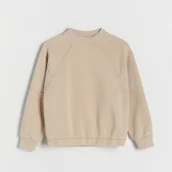 Bluzki dla dziewczynek - Reserved - Bluza z przeszyciami - Beżowy - miniaturka - grafika 1