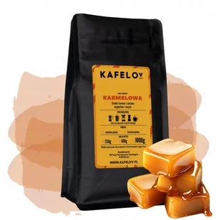 Kawa ziarnista Karmelowa 1 kg smakowa świeżo palona arabika - Cappuccino i kawy smakowe - miniaturka - grafika 1