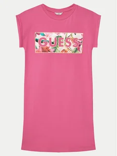 Guess Sukienka codzienna J5GK06 KAE24 Różowy Regular Fit - Sukienki i spódniczki dla dziewczynek - miniaturka - grafika 1