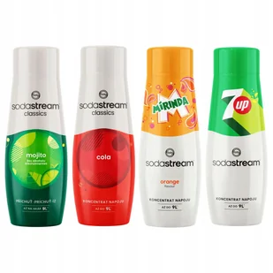 SODASTREAM Cola + Mirinda + 7Up + Mojito syropy do saturatora 4 szt. - Syropy i koncentraty owocowe - miniaturka - grafika 1