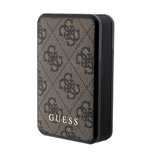 Guess Powerbank 18W GUPB10DP4GEGW 10000mAh brązowy/brown 4G Leather Metal Logo - Powerbanki - miniaturka - grafika 1