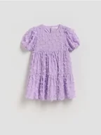 Sukienki i spódniczki dla dziewczynek - Reserved - Sukienka z bufiastymi rękawami - fioletowy - miniaturka - grafika 1