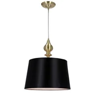 Lampy sufitowe - PRIMA GOLD LAMPA WISZĄCA ZŁOTY SATYNOWY E27 CZARNY - miniaturka - grafika 1