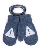 Rękawiczki dla dzieci - Rękawiczki Chłopięce Jednopalczaste Ze Sznurkiem Grafitowe Znak Drogowy 14 Cm - miniaturka - grafika 1