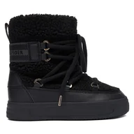 Śniegowce damskie - Śniegowce Tommy Hilfiger Faux Shearling Snowboot FW0FW08788 Czarny - miniaturka - grafika 1